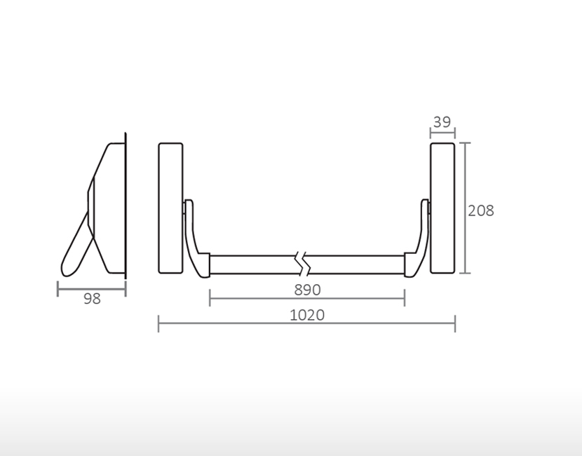 Barre anti panique 2 feuilles | FAST PUSH